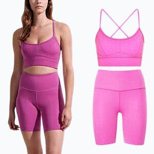 Anthropologie Varley workout set Irena gym bra & Let's move high rise short M/S